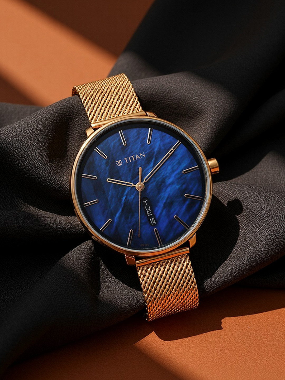 Titan Women Brass Dial & Stainless Steel Straps Analogue Watch 2763WM01