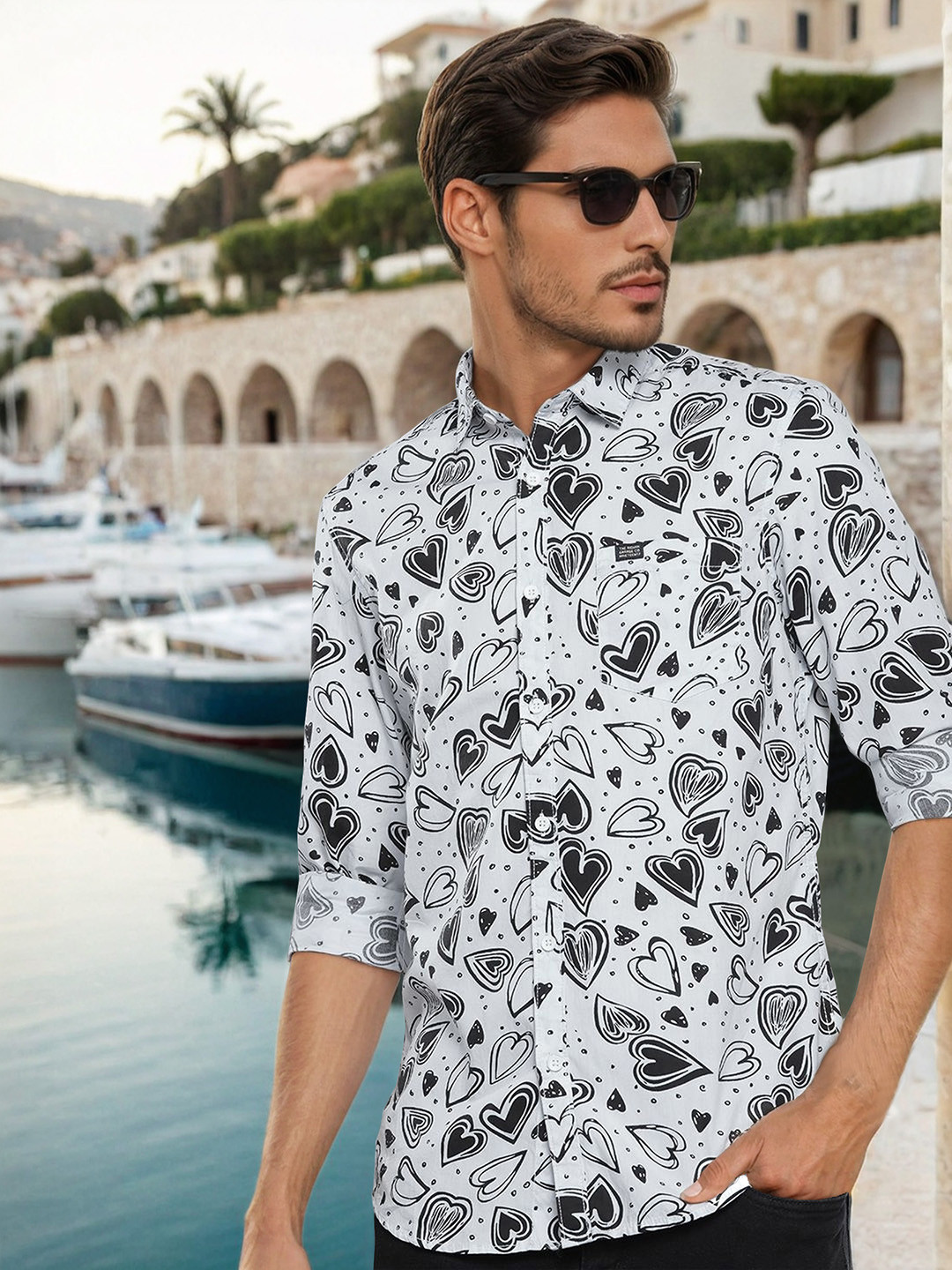 The Indian Garage Co Smart Slim Fit Opaque Printed Casual Shirt