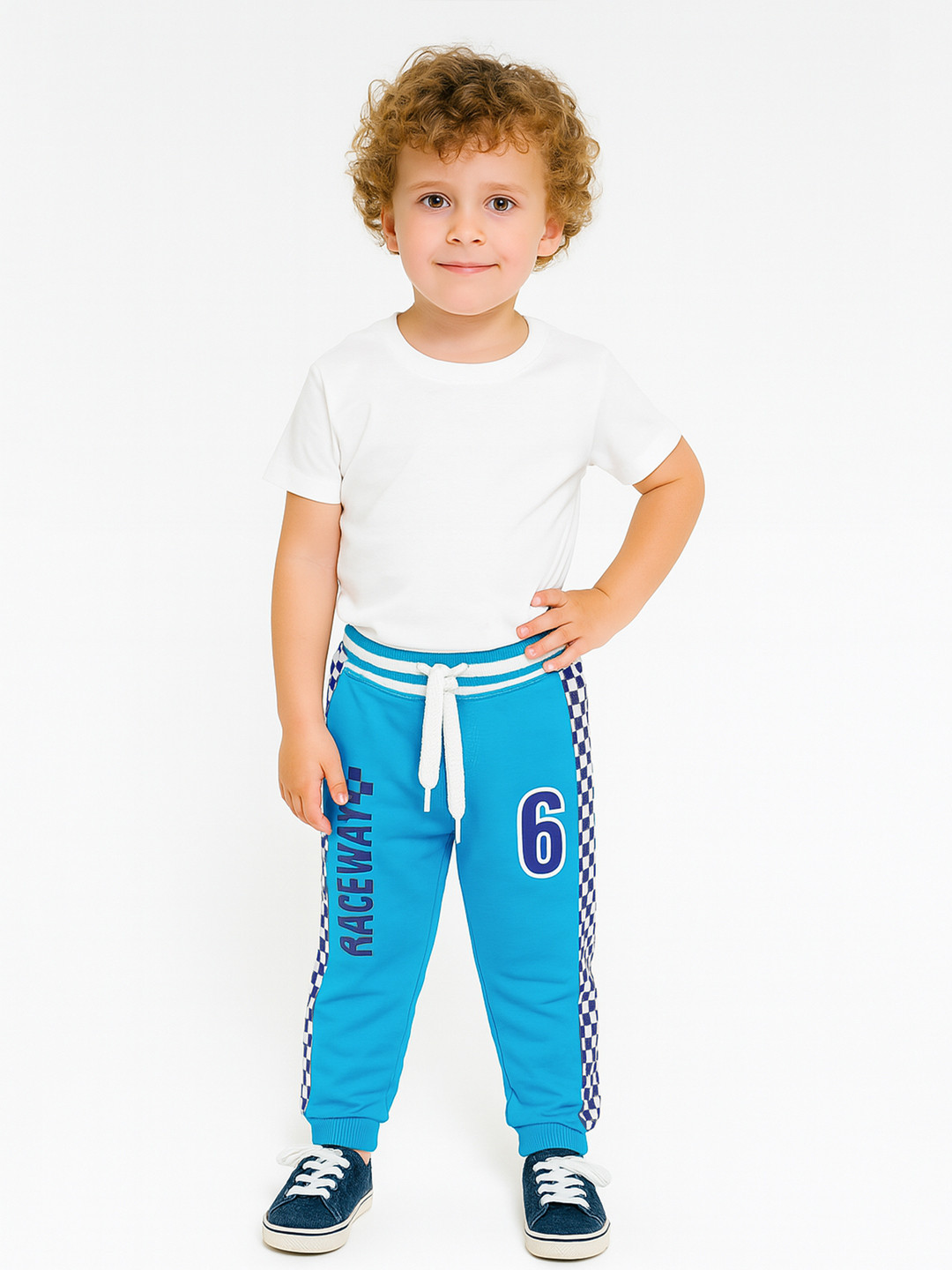 Here&Now X Game Begins Boys Checked Side Panelled Joggers