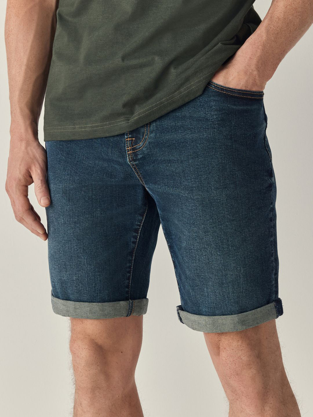 NEXT Men Washed Slim Fit Denim Jorts