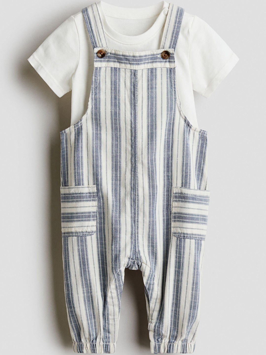 H&M 2-Piece Dungarees & T-Shirt Set