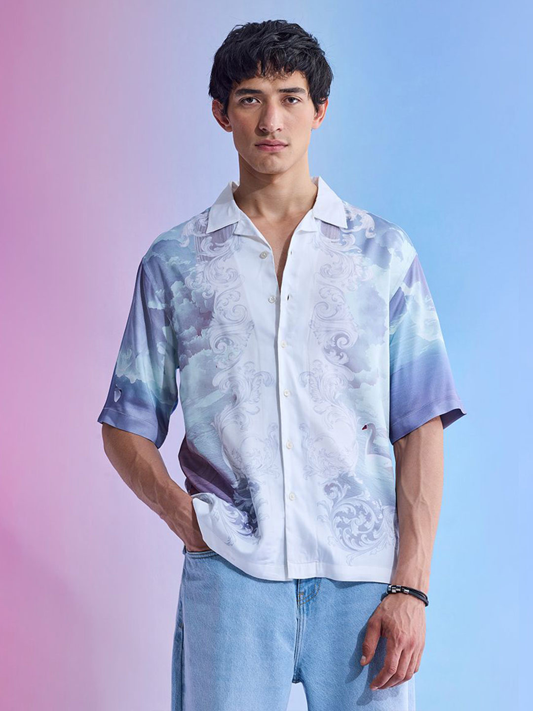 Snitch Utopia Relaxed Fit Printed Resort Shirt