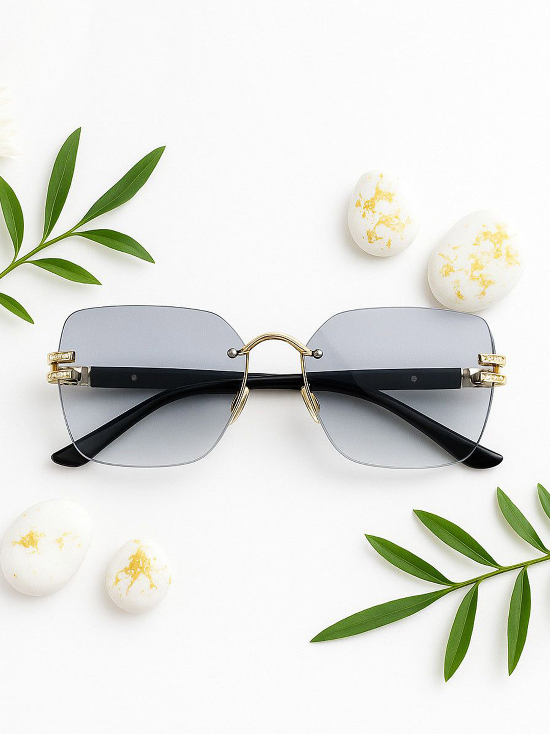 Leeway Unisex Square Sunglasses with UV Protected Lens LW-TF-2007-2-GREY-1