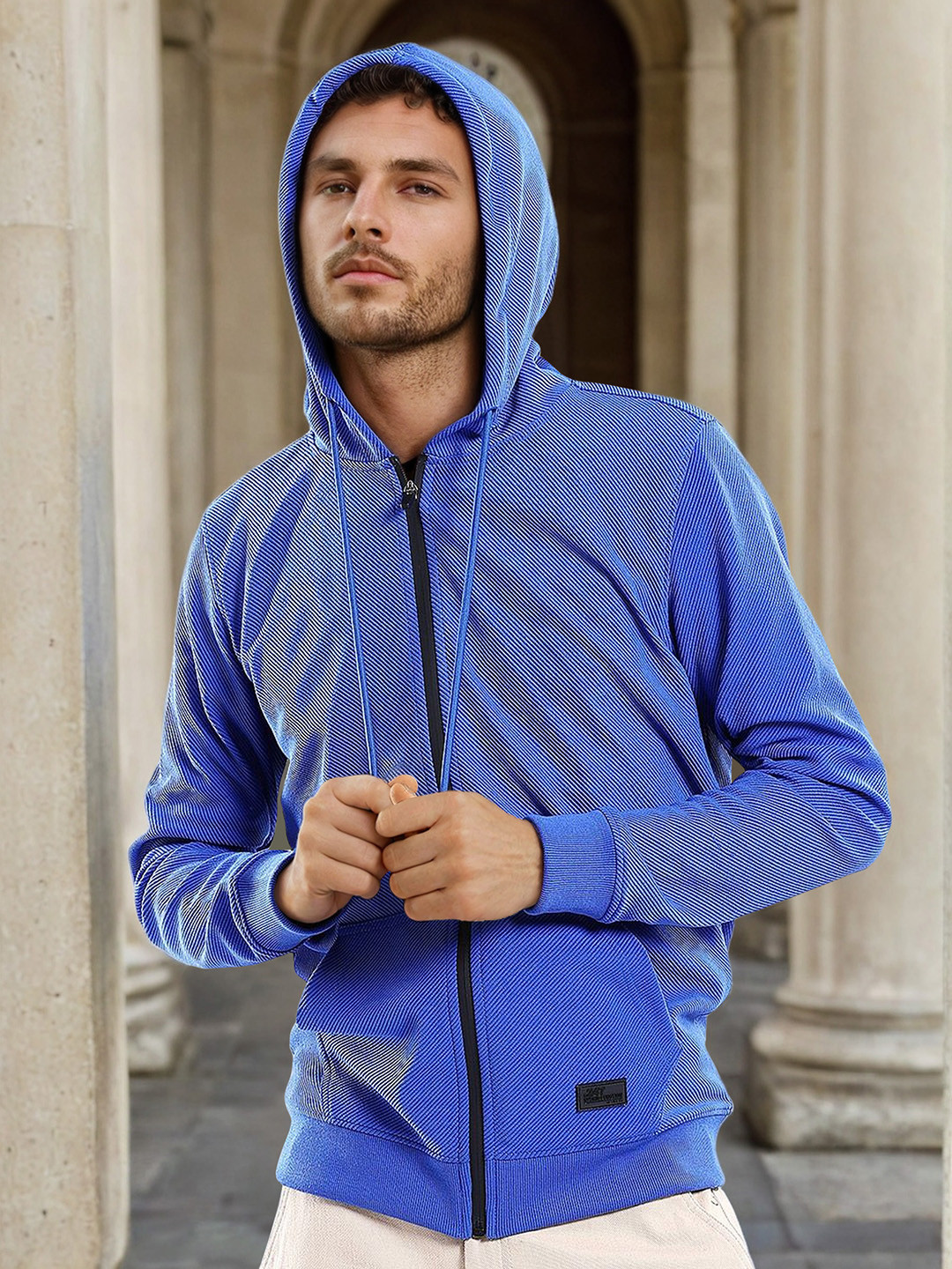 The Indian Garage Co Long Sleeves Hood Zipfront Sweatshirt