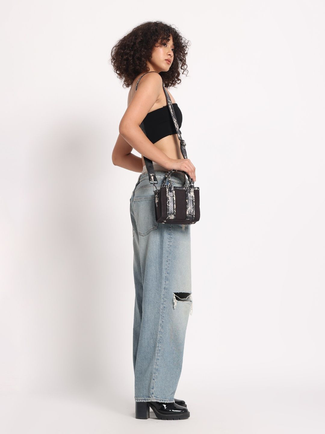 Fetti Mini Tote Crossbody with Top Handles