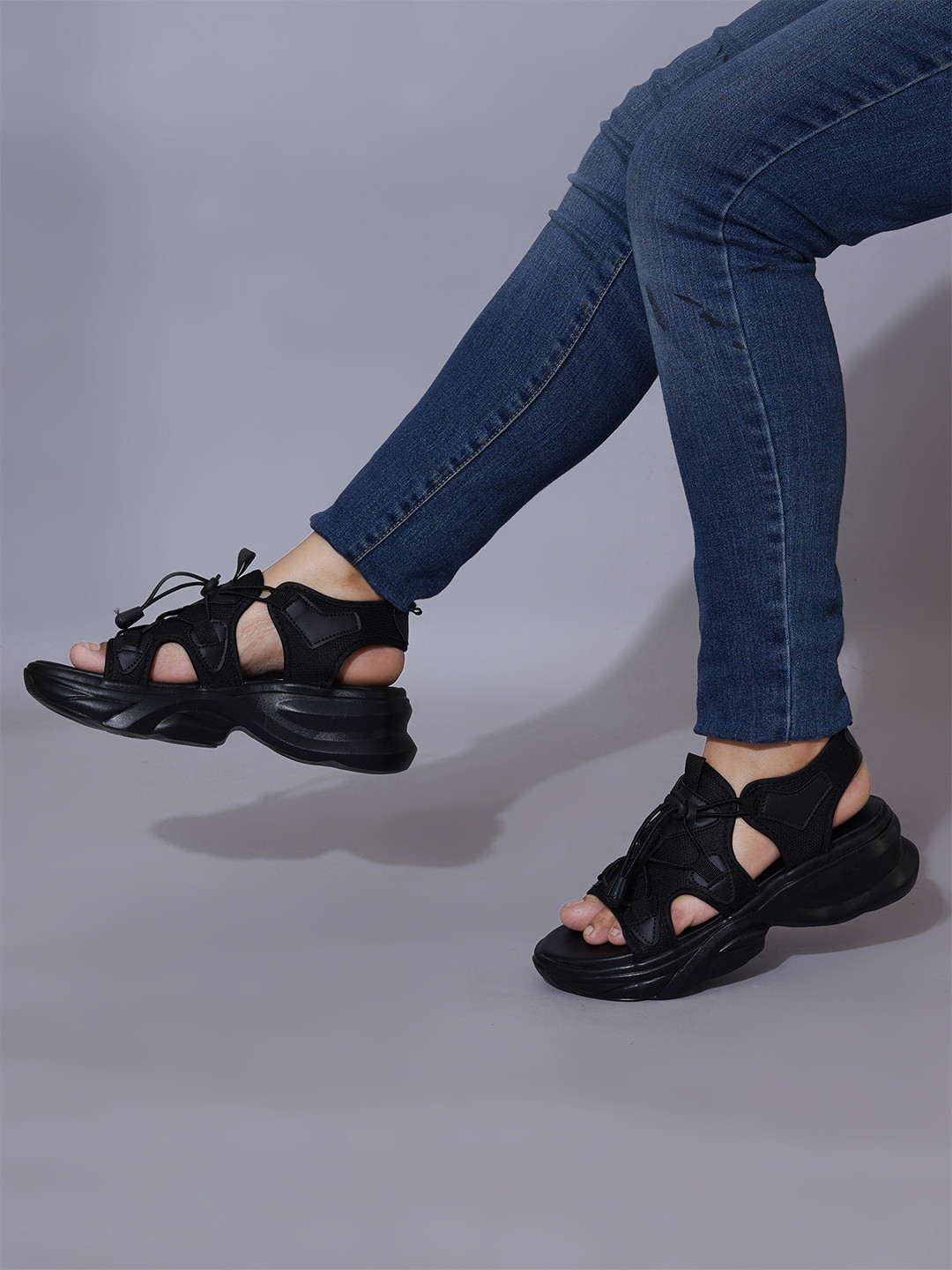Stylestry Leather Sports Sandals