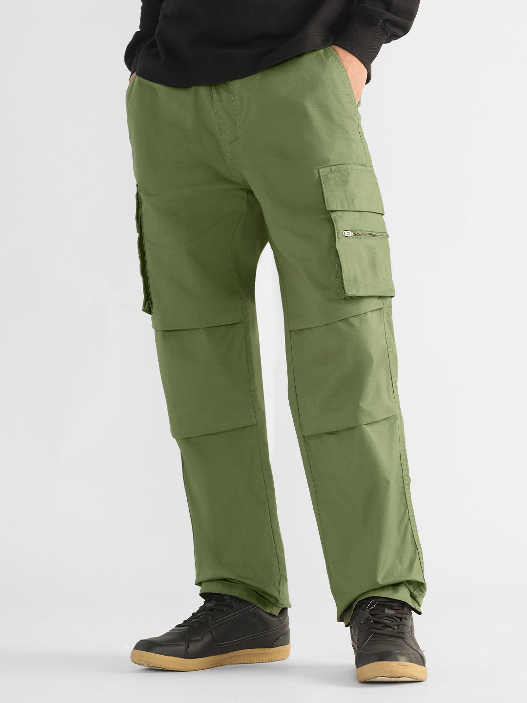 The Souled Store Men Combat Moss Parachute Pants