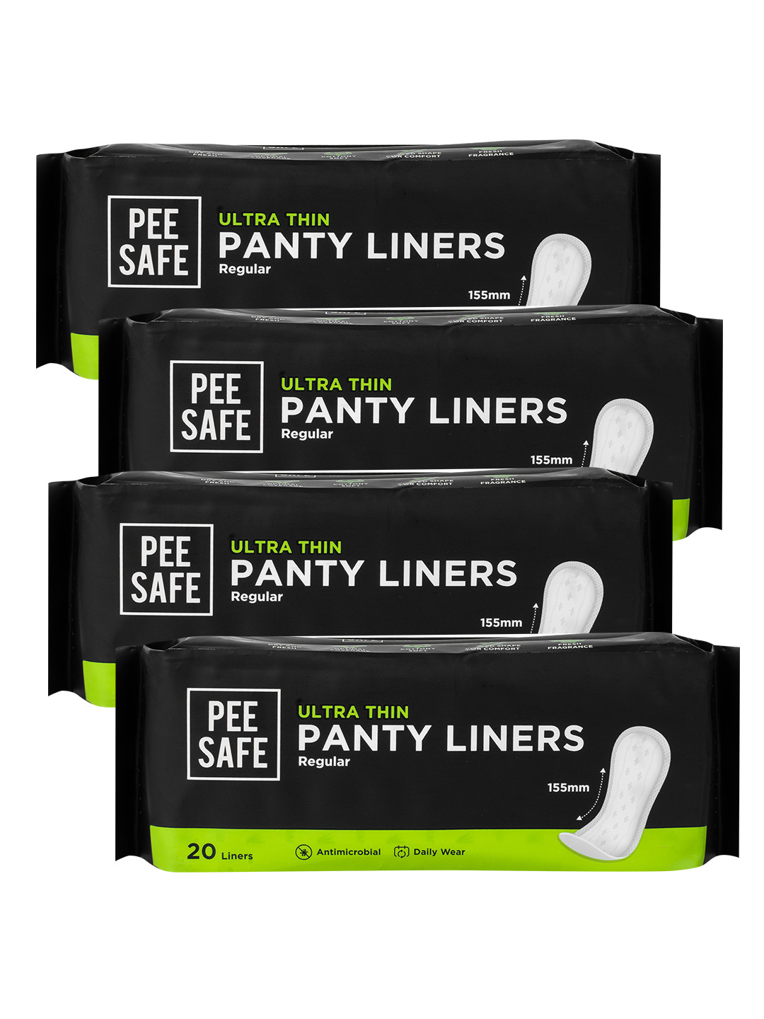 PEESAFE 4-Pcs Ultra Thin Panty Liners - 20 Liners Each