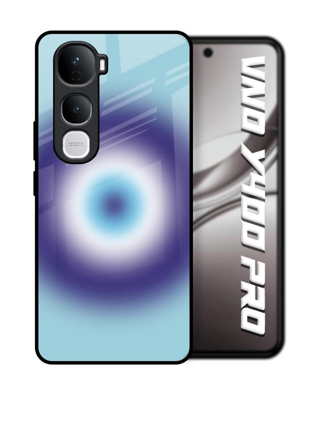 QRIOH Evil Eye Art Glass Case for Vivo Y400 Pro 5G