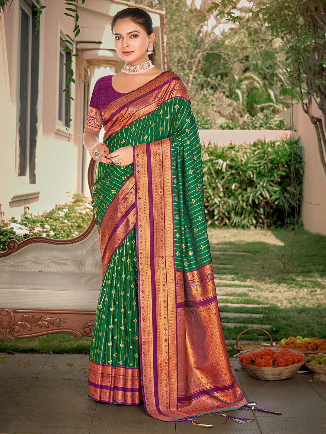 DEVATITHI Green SILK Saree