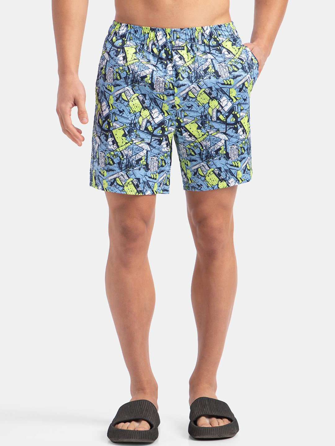 Jockey Super Combed Cotton Satin Printed Boxer Shorts