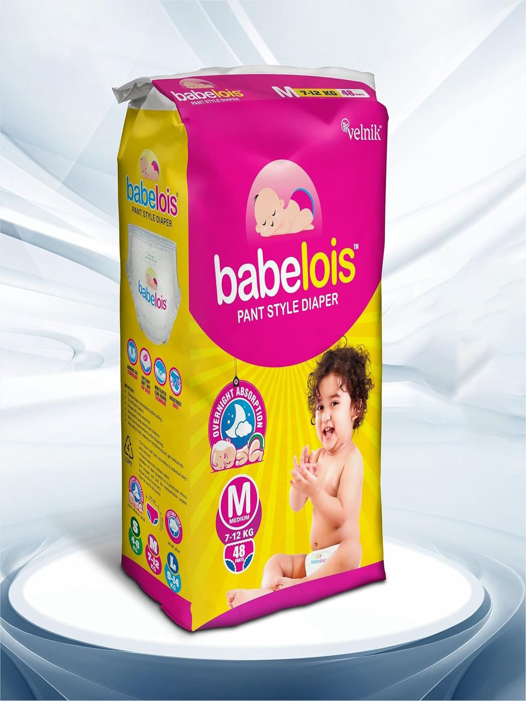 Babelois Baby Diapers With Cottony Soft Advance Gel Technology - 48 Pcs - M