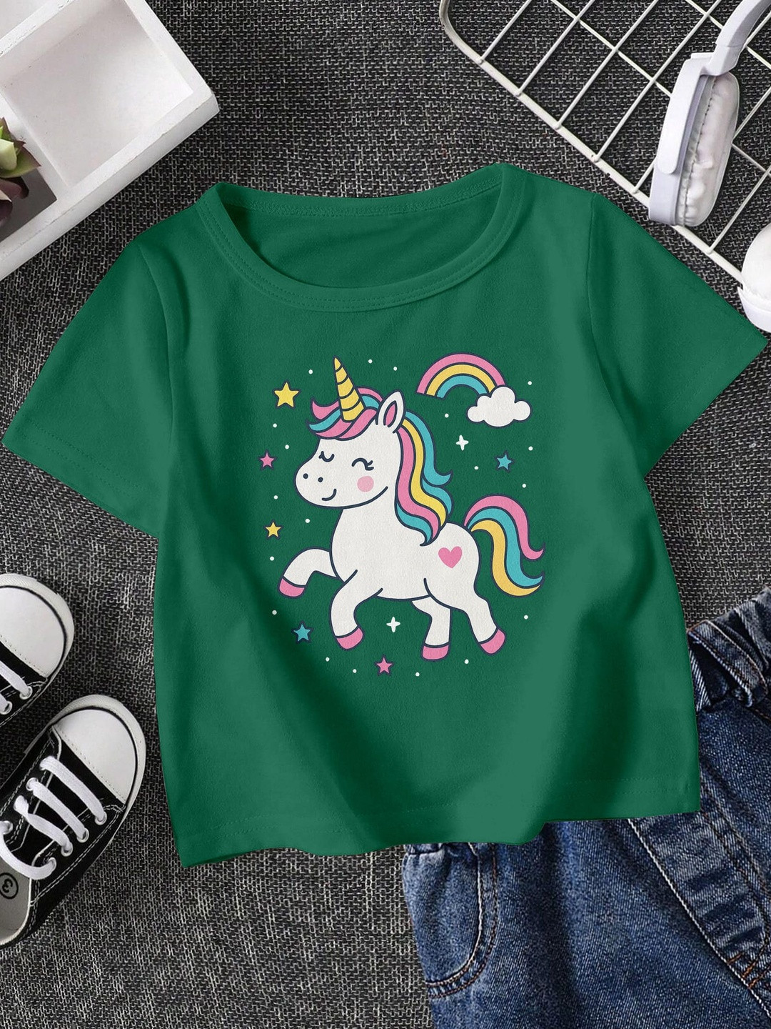 FIONAA TRENDZ Kids Unicorn Printed T-shirt