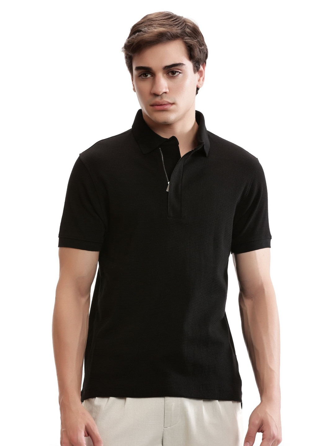 7 Cavalry Men Graphic Printed Polo Collar Cotton T-shirt