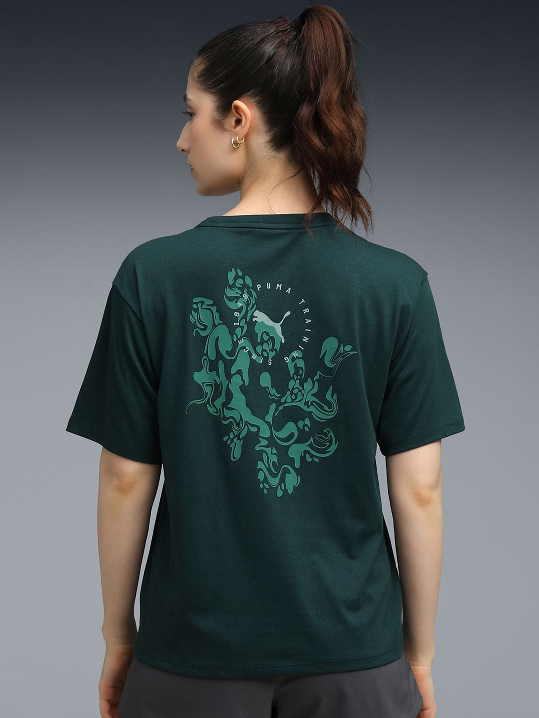 Puma Women Chrome Sweat-Wicking Graphic Training Tee