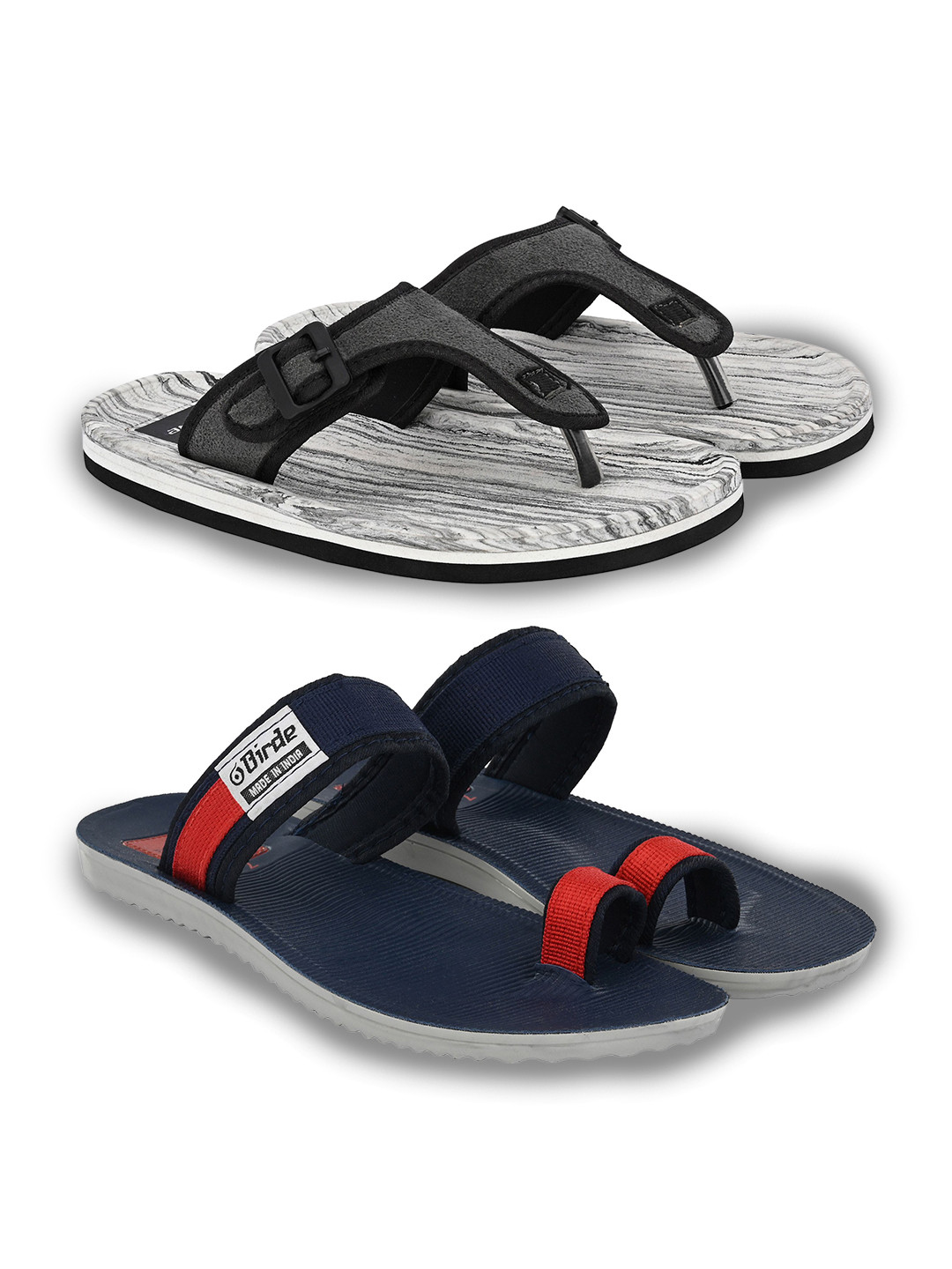 BIRDE Men Set of 2 Comfortable Slippers & Flip Flop