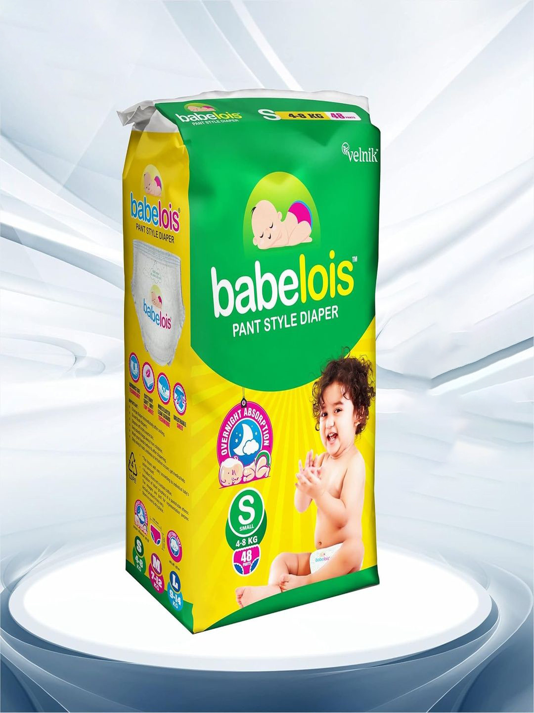 Babelois Baby Diapers With Cottony Soft Advance Gel Technology - 48 Pcs - S