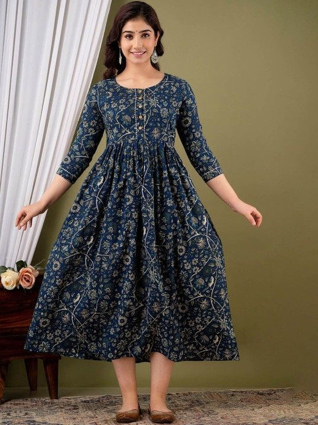 Moda Rapido Women's Floral Midi Maternity Dress