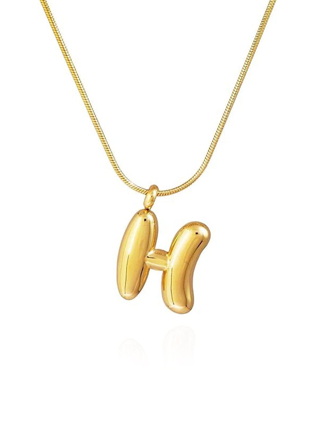 ARISTAL Jewellery Unisex Gold-Plated Letter H Pendant Necklace