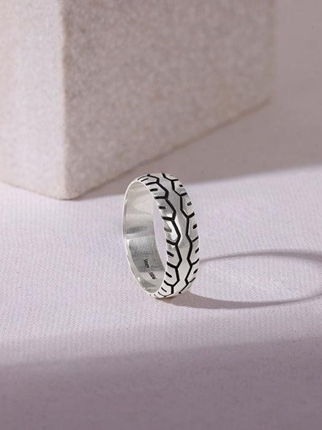 GIVA 925 Sliver Oxidised Silver Wealth Of Wonder Ring For Him