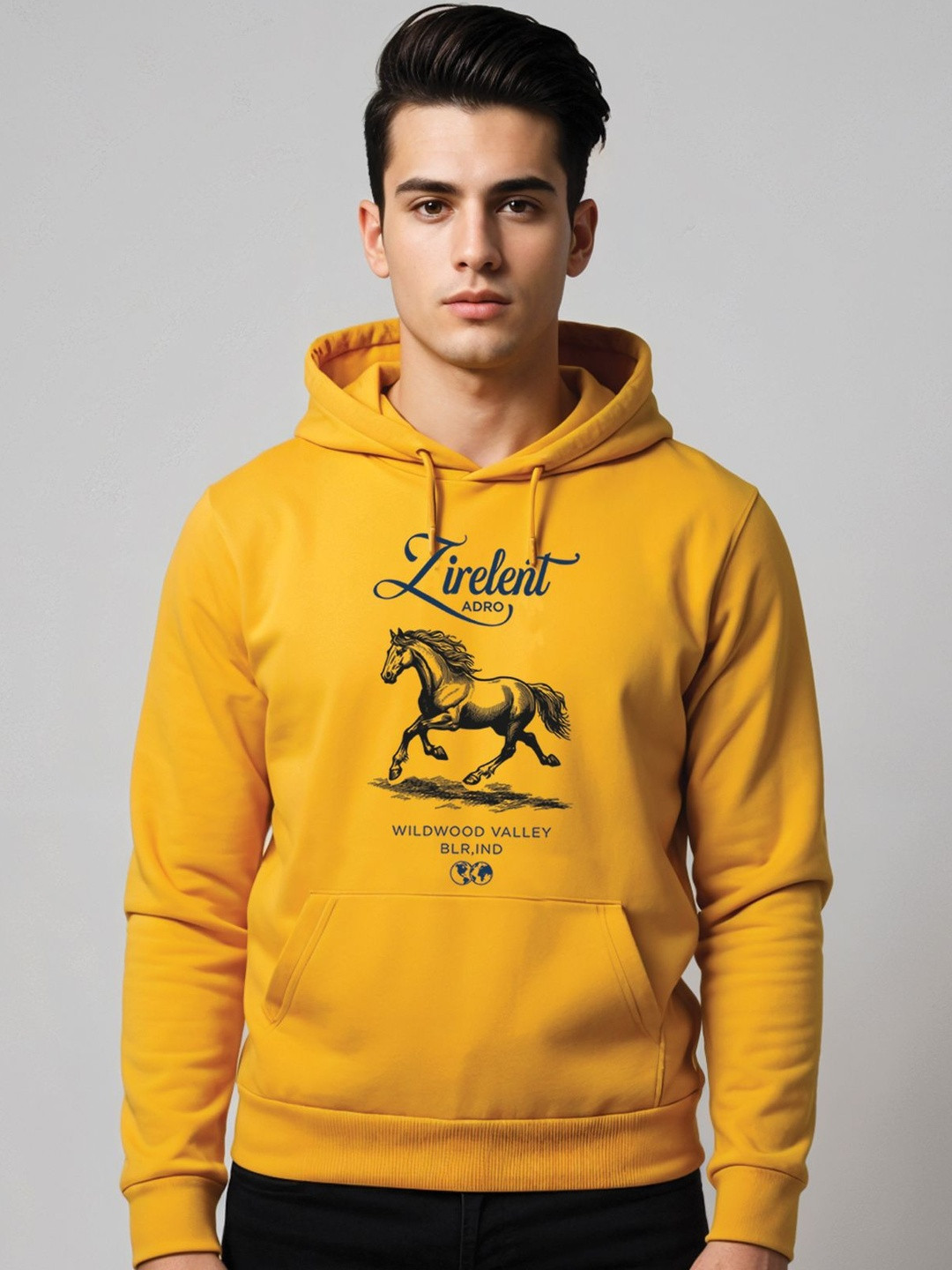 Adro Zirelent Wildwood Valley 320 GSM Fleece Printed Graphic Hoodie