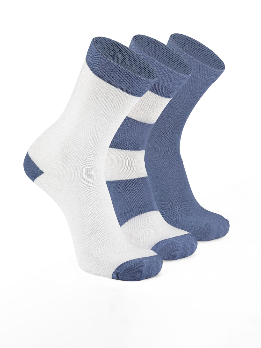 Sockscarving Unisex Pack Of 3 Colour Blocked Calf Length Bamboo Socks