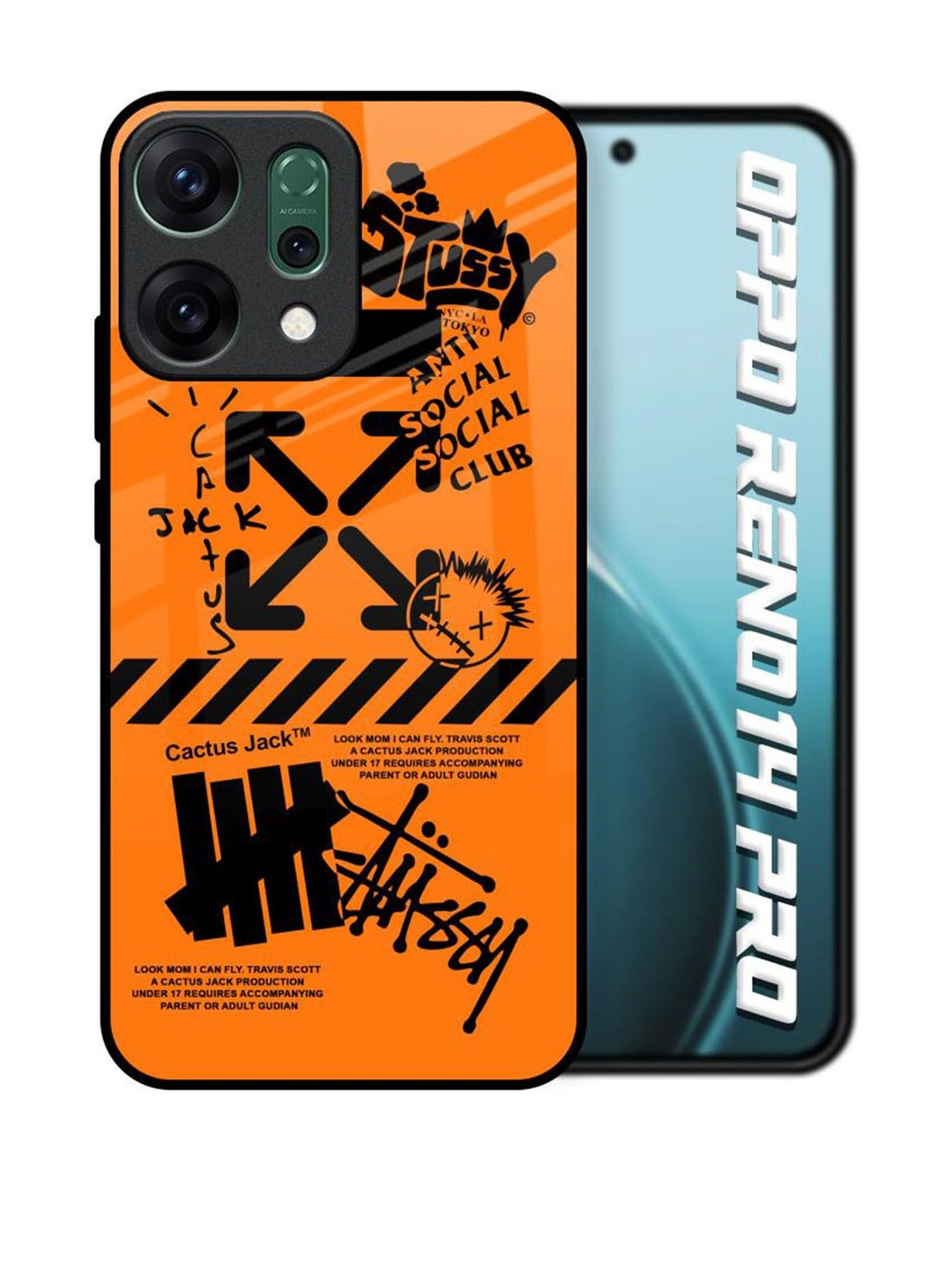 QRIOH Anti Social Club Printed Oppo Reno14 Pro 5G Back Case Mobile Accessories