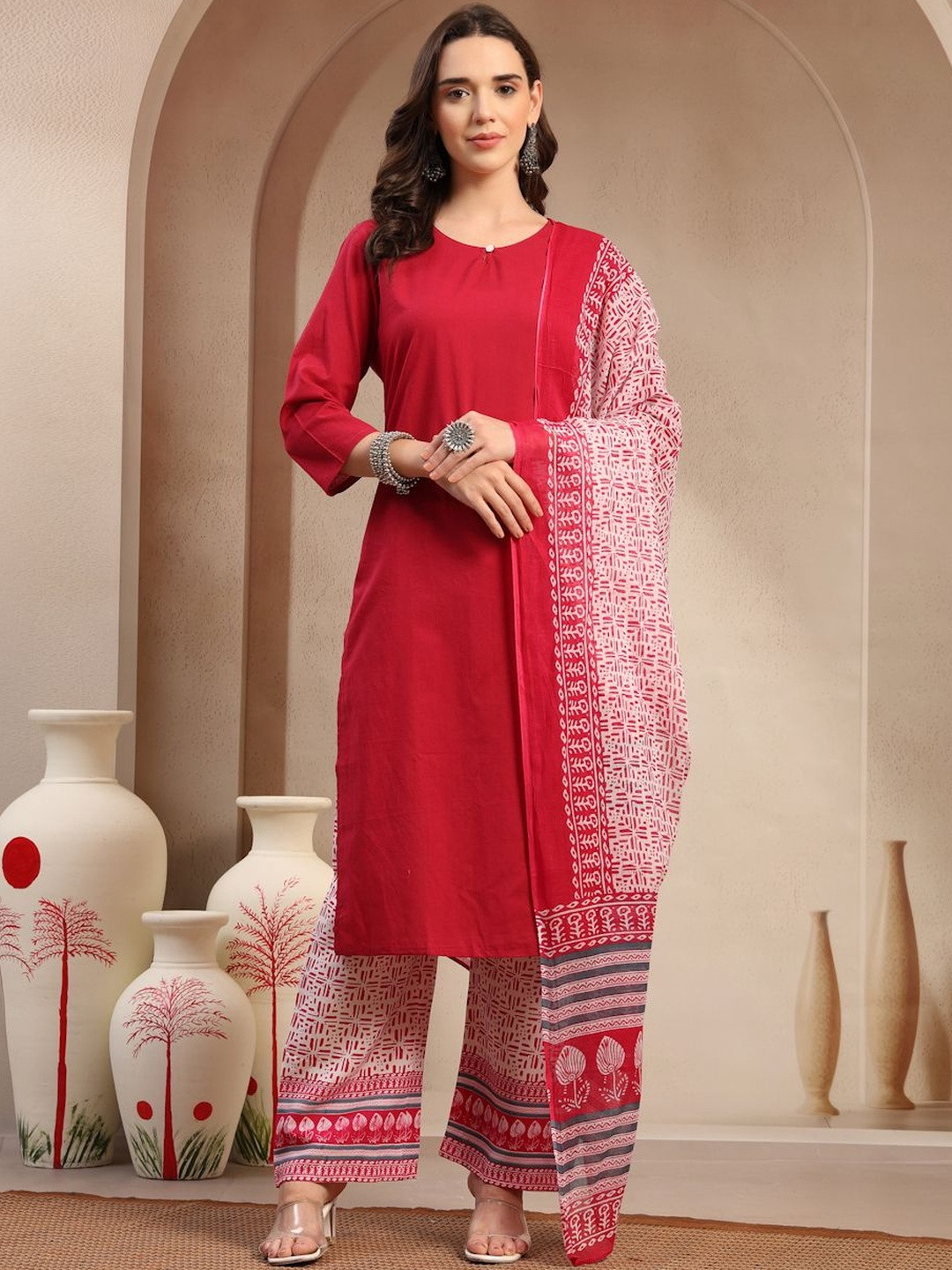 KALINI Self Design Viscose Rayon Kurta Set