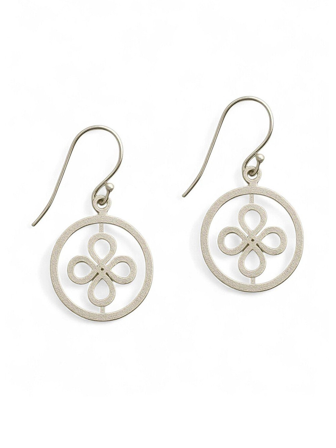 Sangria Women 925 Sterling Silver Bloom Circle Hanging Earrings