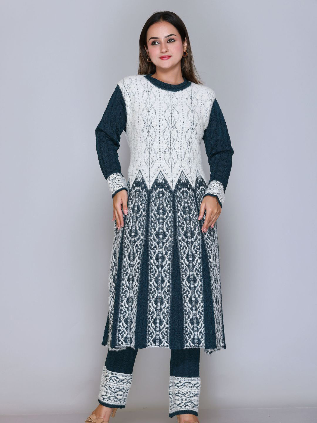The Zigar Studio Women Ethnic Motifs A-Line Kurta with Palazzos & Dupatta