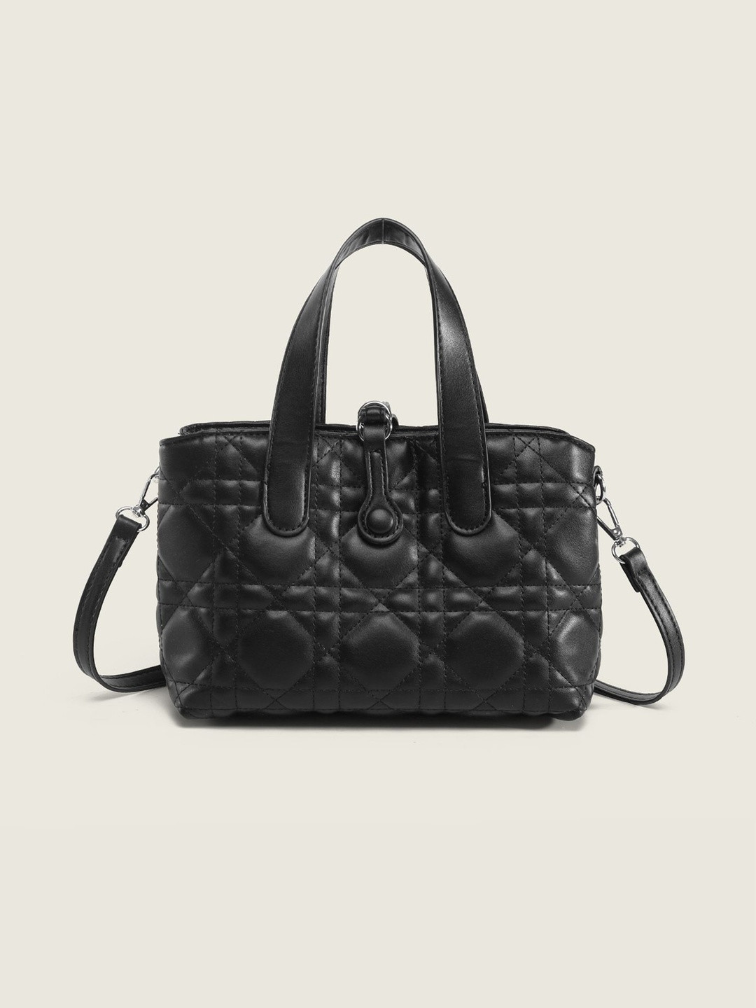 CORSICA Women PU Black Quilted Handbag