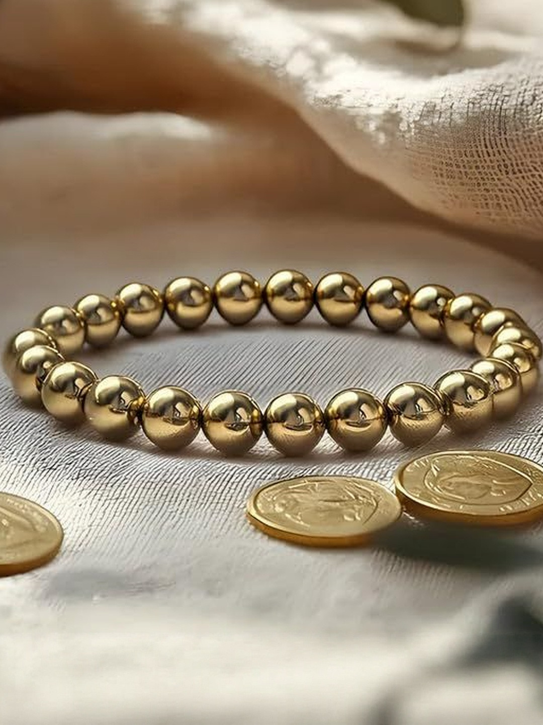 Lovemi Movements Unisex Tigers Eye Gold-Plated Bracelet