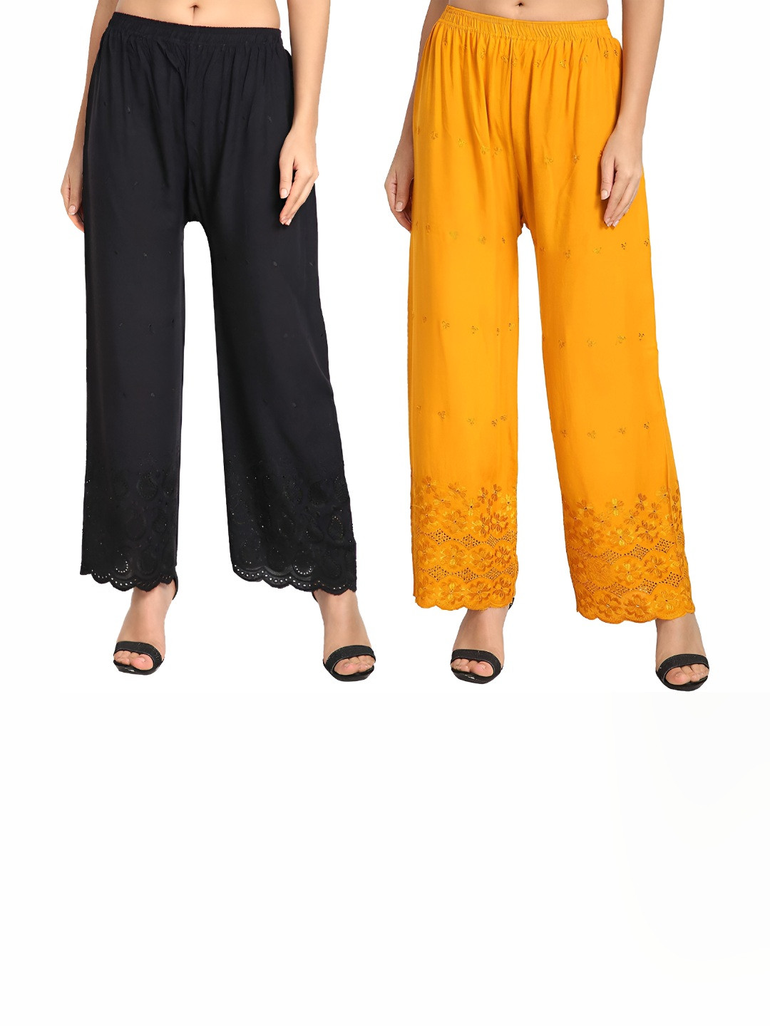 MIXFIT Women Pack Of 2 Textured High-Rise Culottes