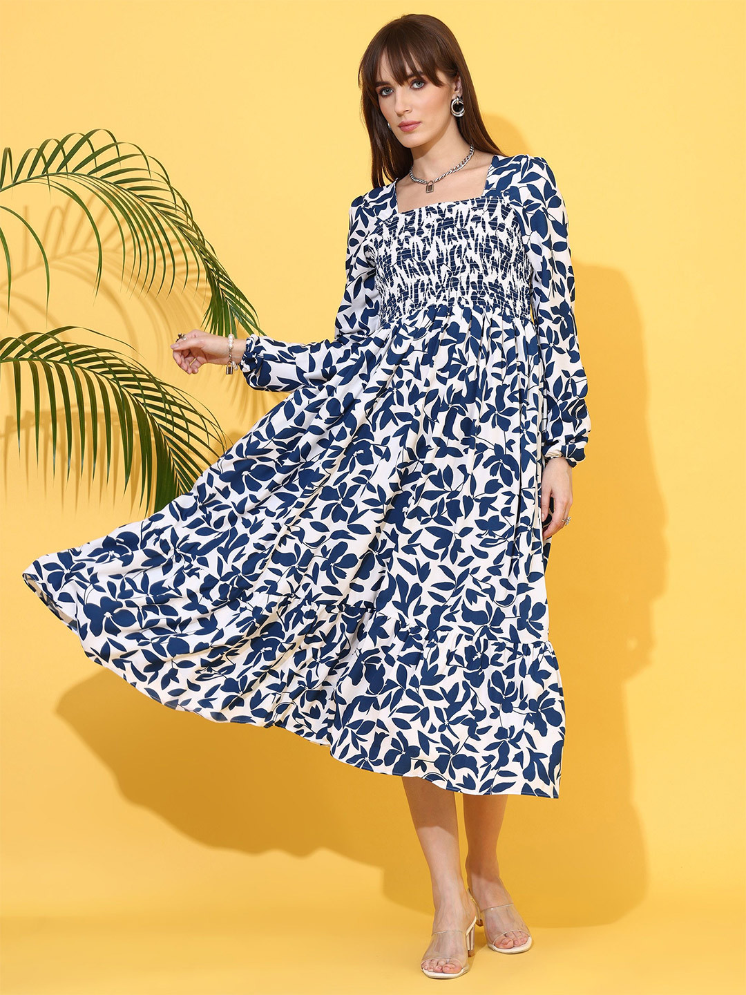 Honky Tonky Women Floral Printed Fit & Flare Midi Dress