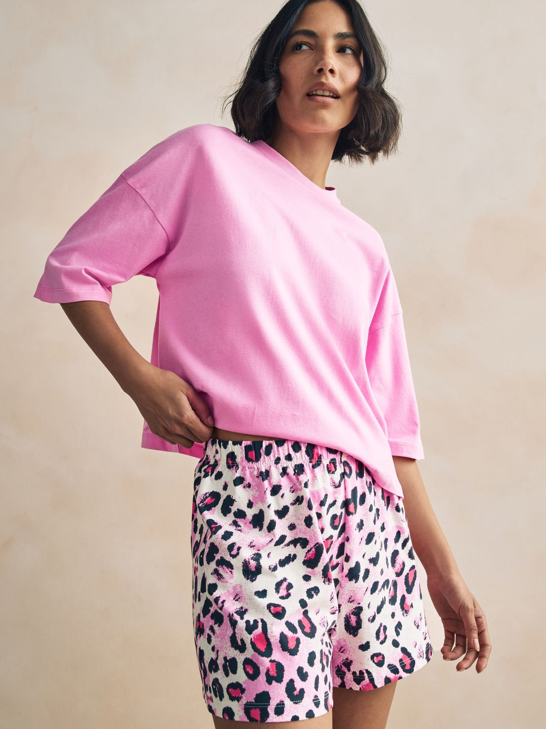 NEXT Women Leopard Print Shorts Set