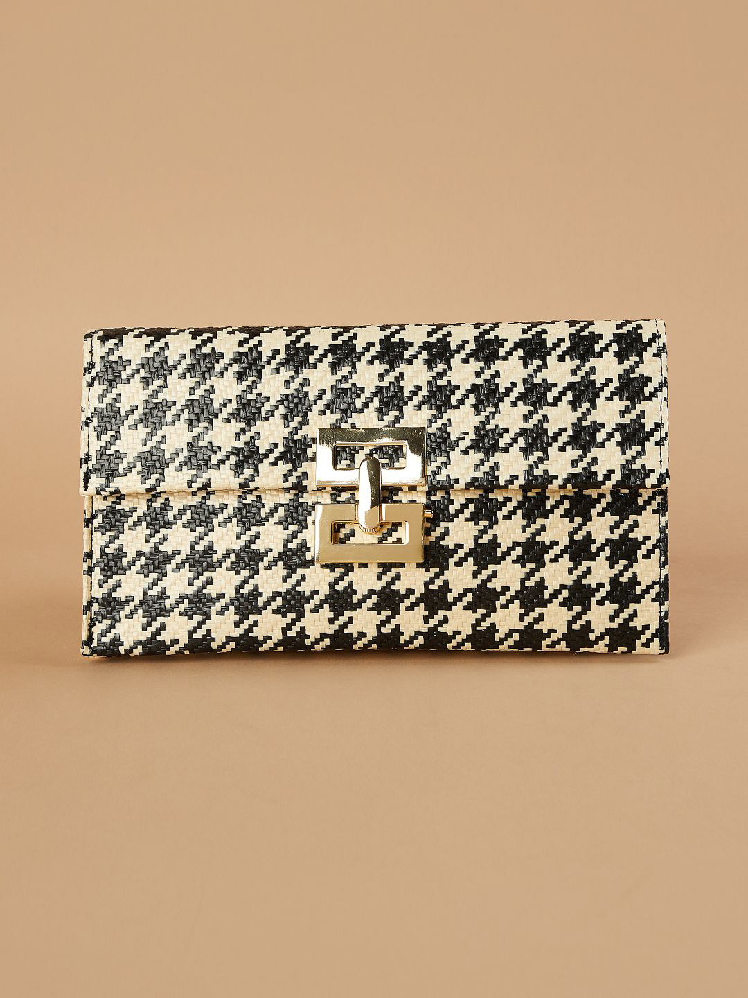 CODE by Lifestyle Women Checked Foldover Water Resistant Clutch