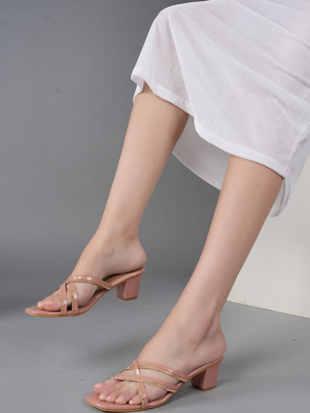 DressBerry Women Peach Party Heels