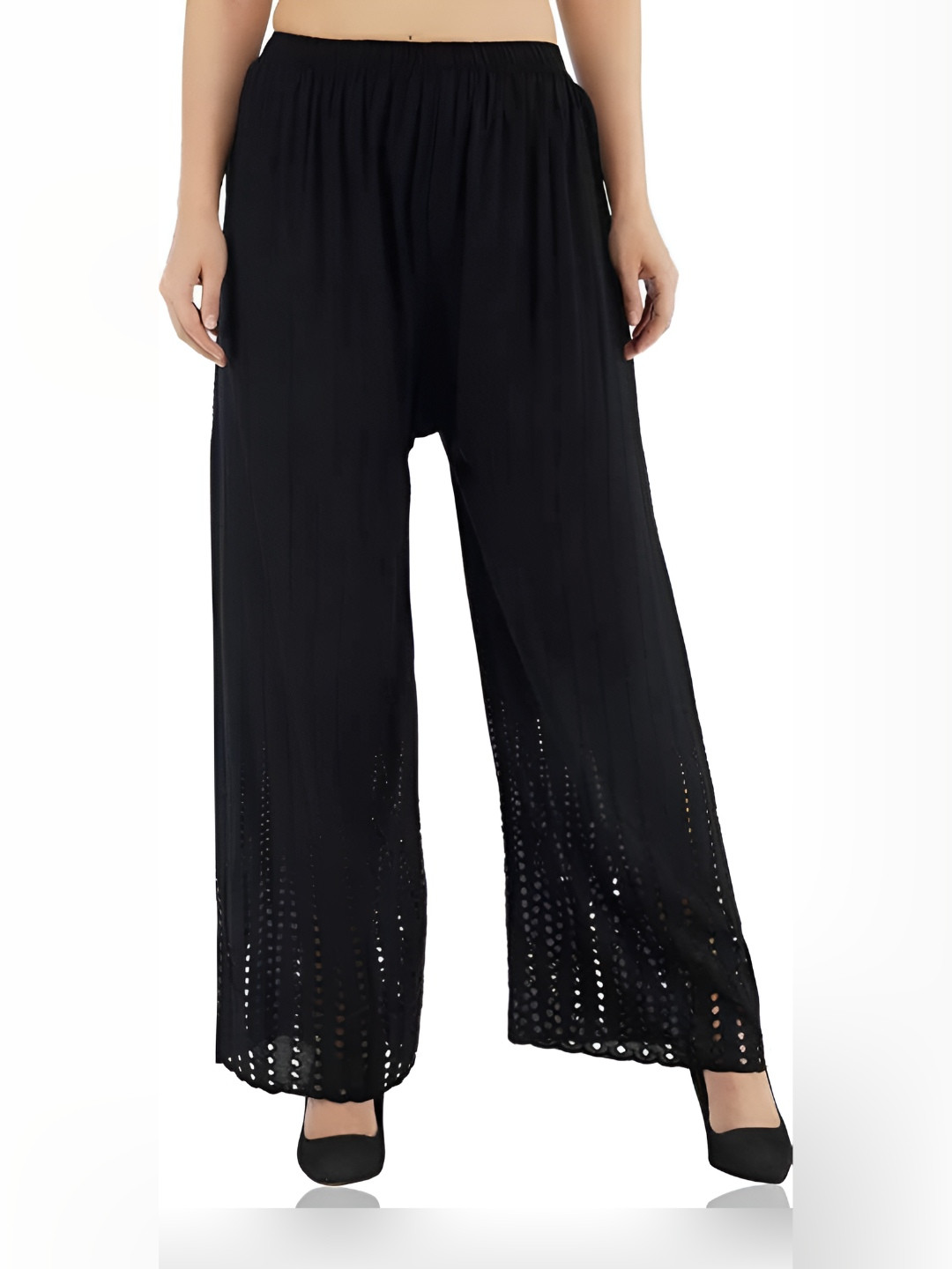MIXFIT Women Self Design Relaxed Fit Mid-Rise Parallel Trousers