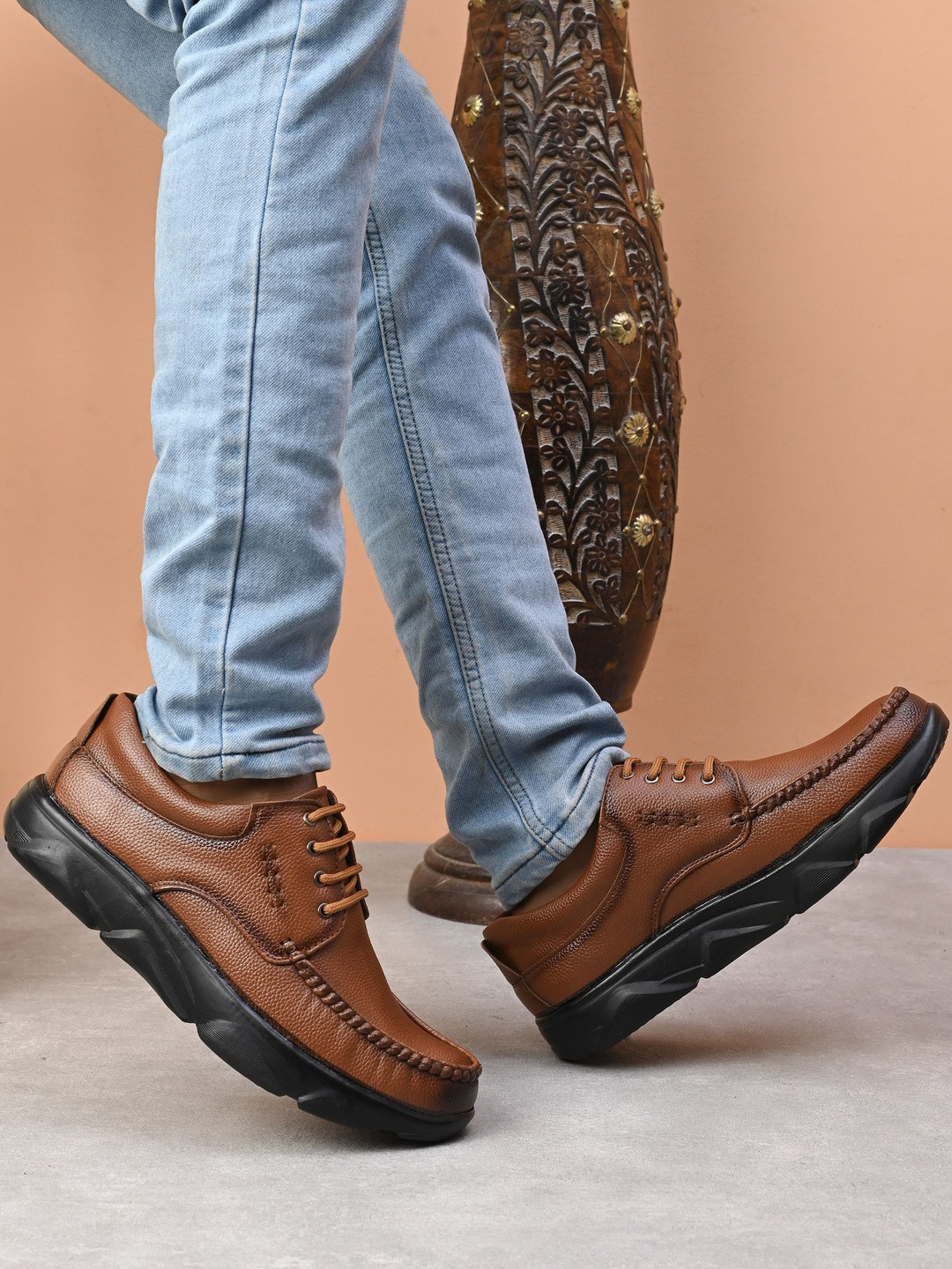 HERE&NOW Men Synthetic Leather Derbys Shoes