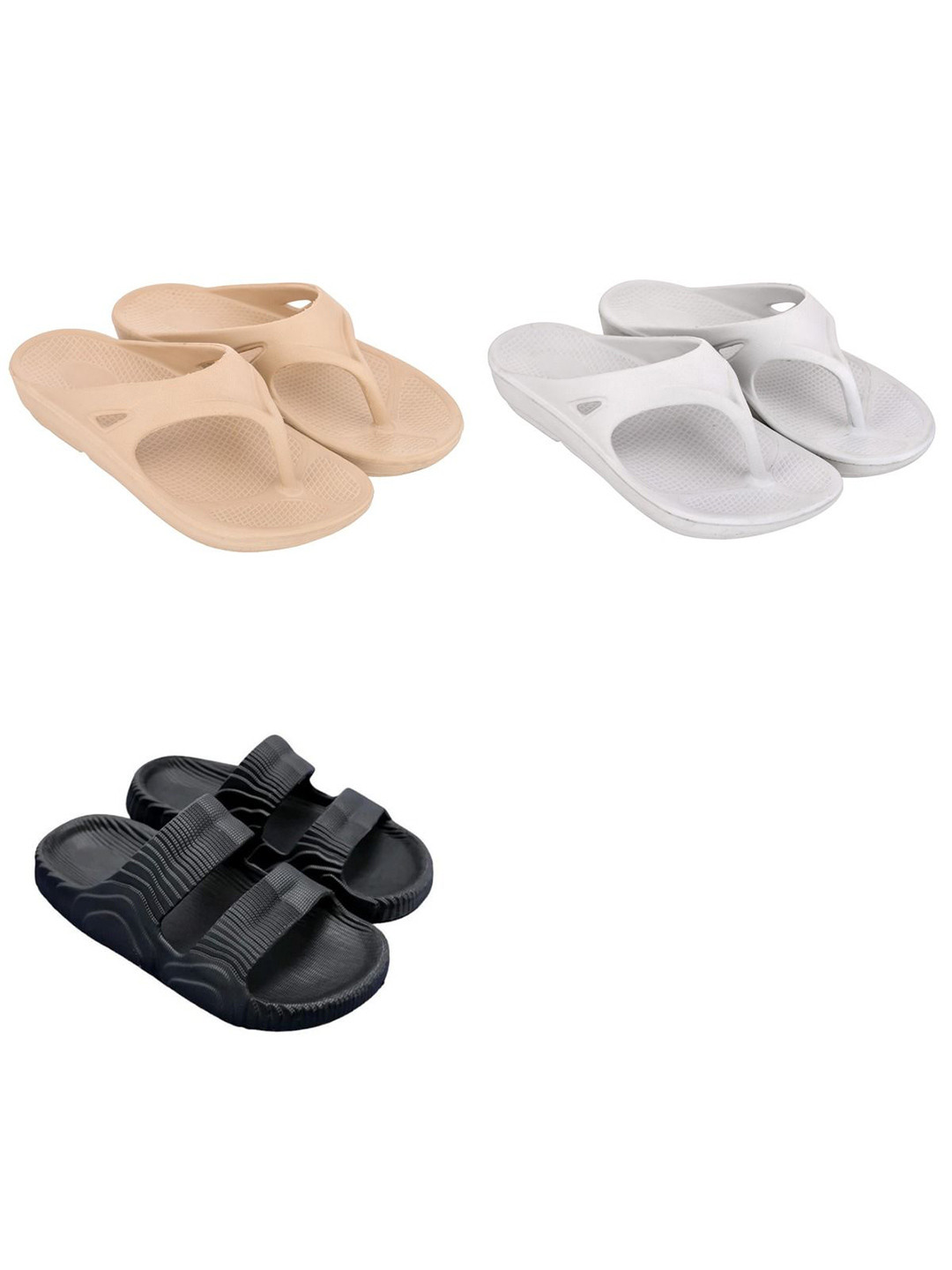 Feel alive Men Pack Of 3 Ultra-Comfortable Flip-Flops