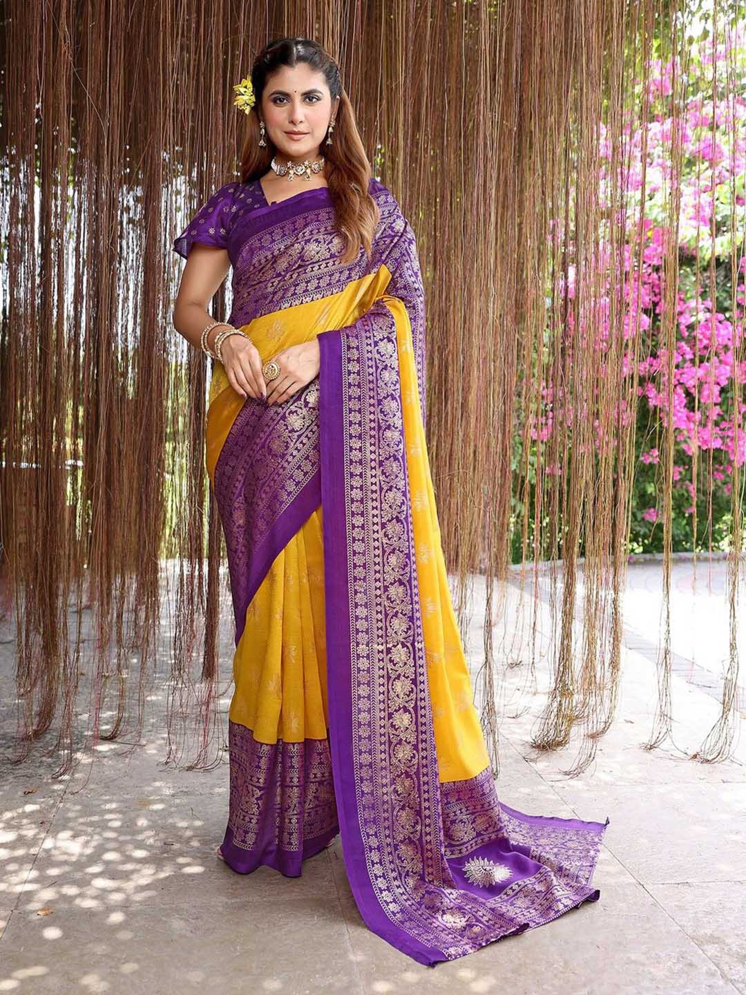 priyashi Woven Design Ethnic Motifs Zari Banarasi Saree