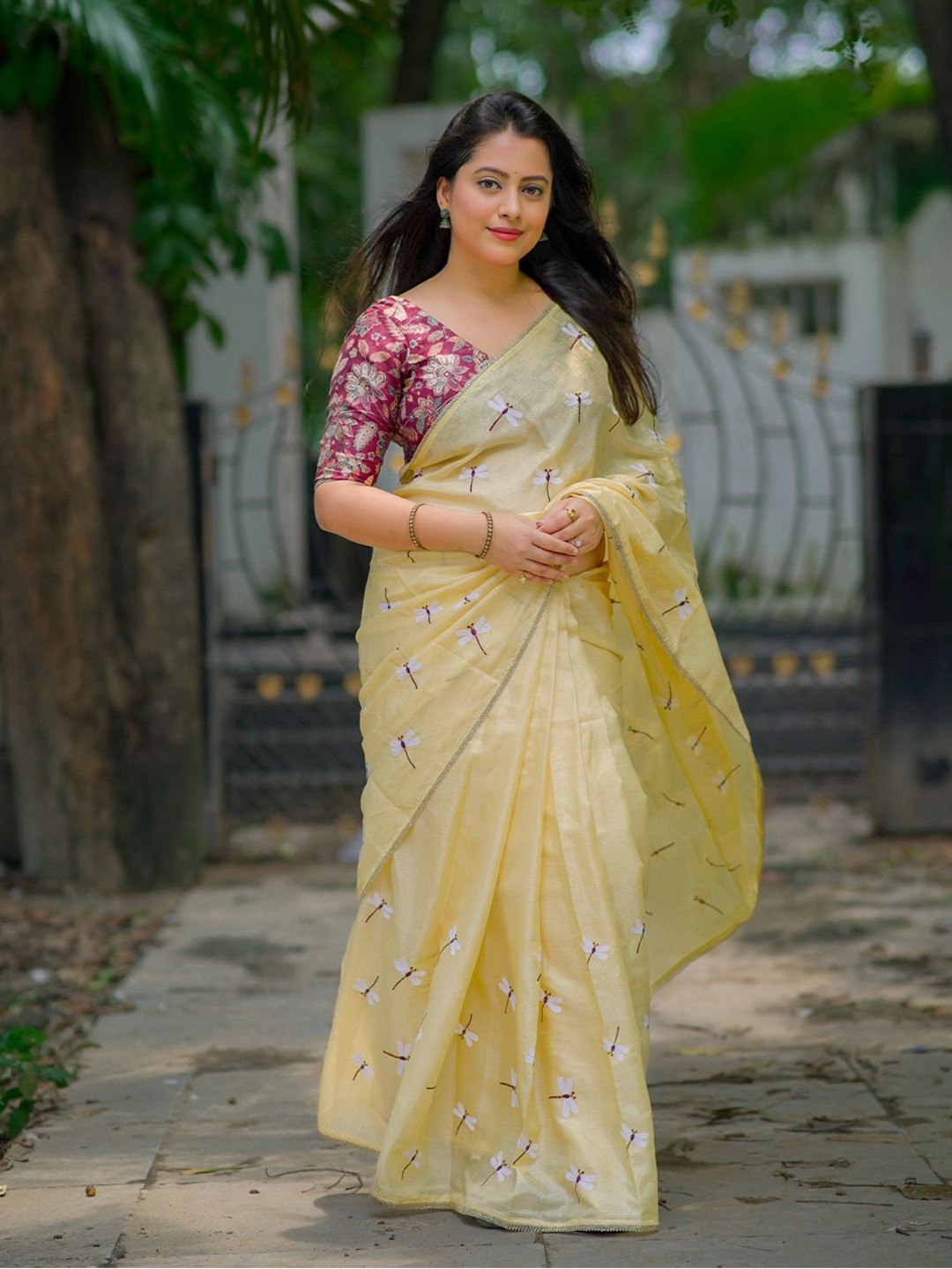 Panzora Dragonfly Embroidered Saree