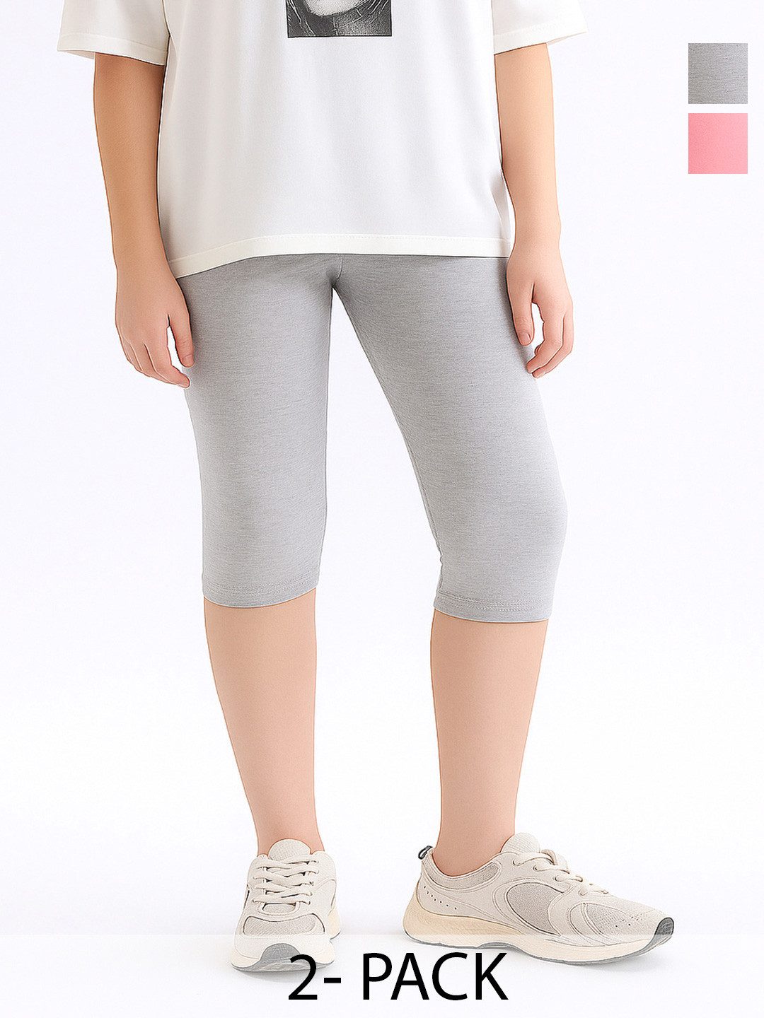 EZEE SLEEVES Girls Pack Of 3 Skinny Fit Capris