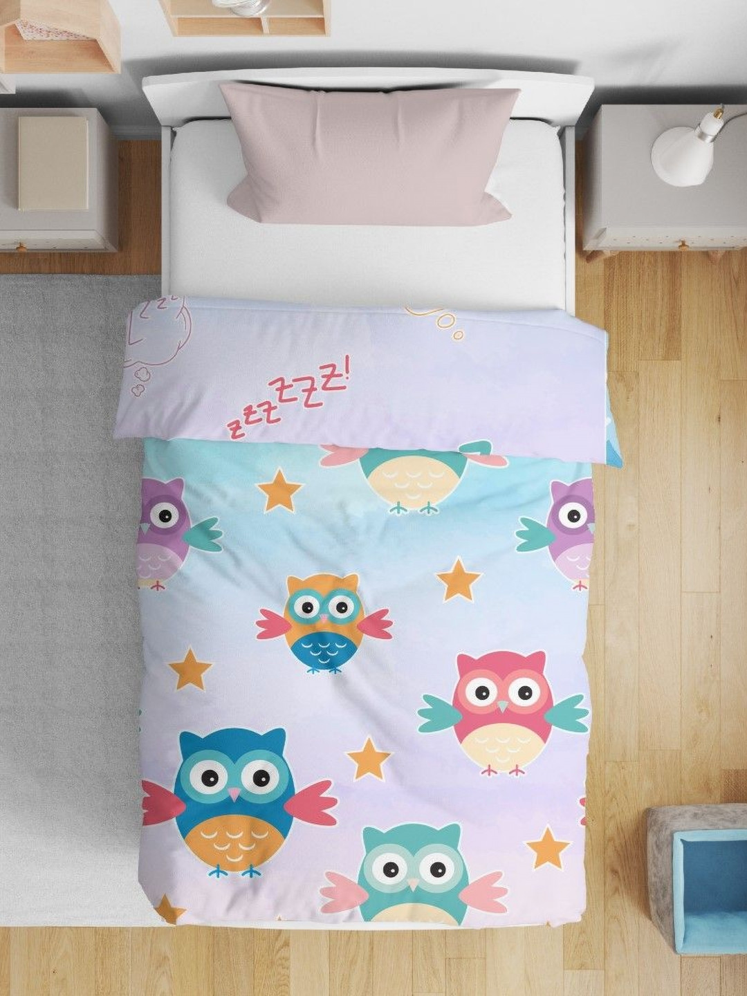 HOME PLUS STUDIOS Lavender Cartoon Characters Microfiber AC Room Comforter