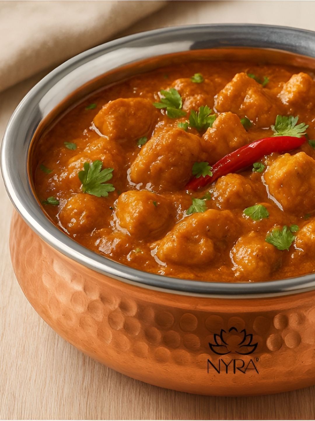 Nyra Kitchenware Copper-Toned Copper Easy to Clean Serving Handi