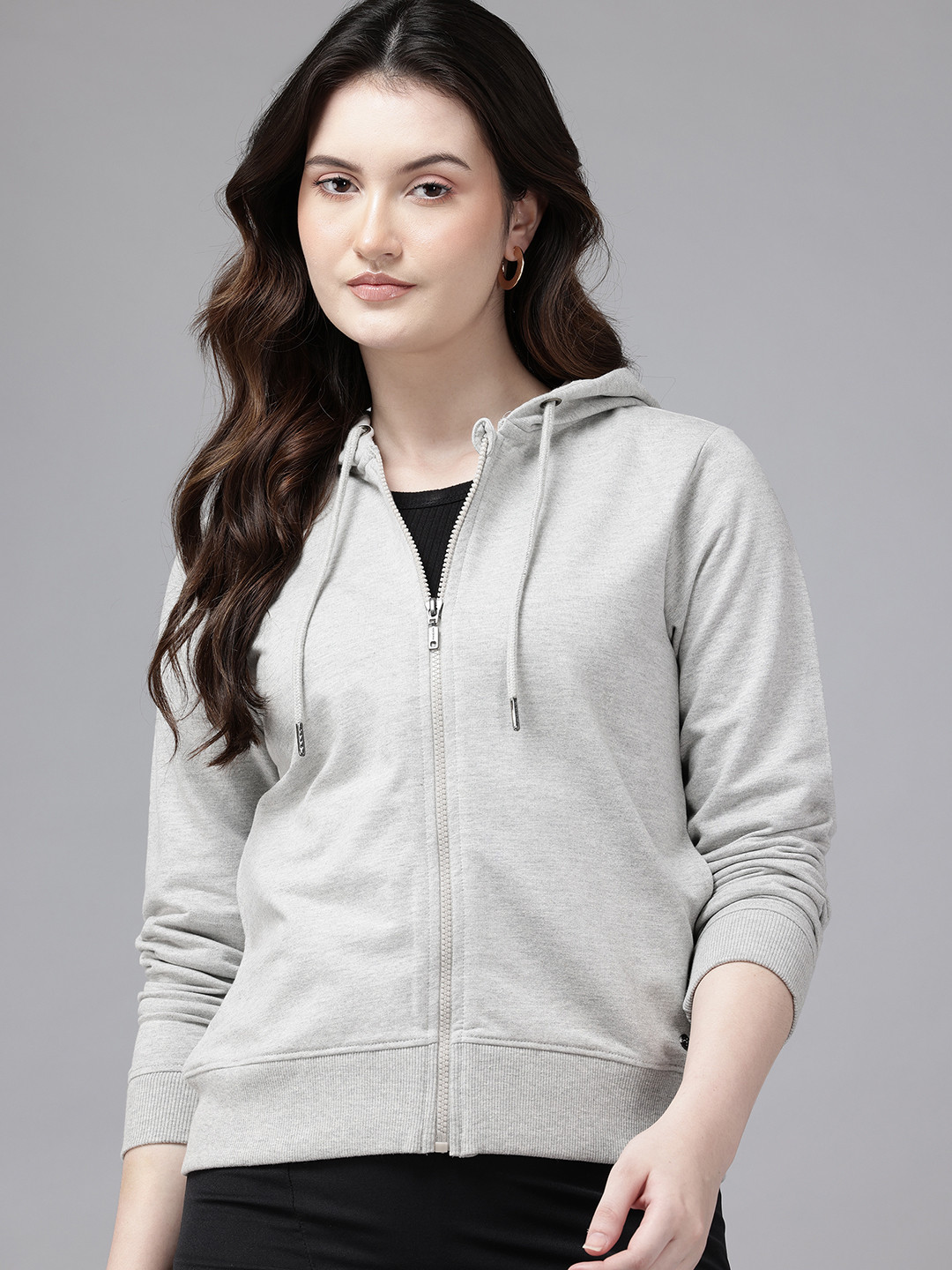 Van Heusen Pure Cotton Hooded Zip-Up Sweatshirt