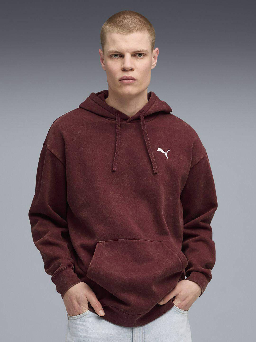 Puma Essentials Elevated Men's Cotton Washed Relaxed Hoodie