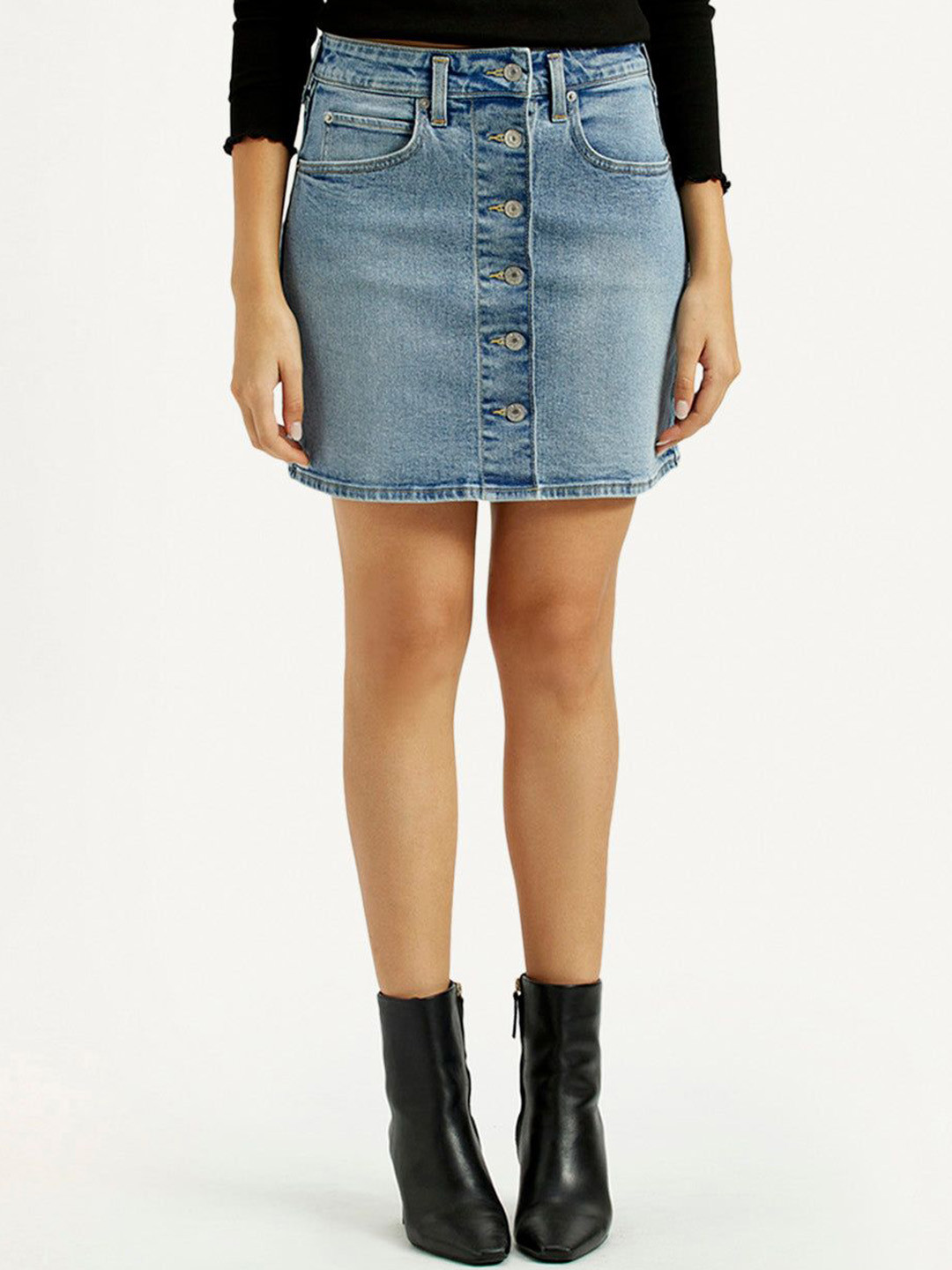 Levis Pencil Denim Mini Skirt