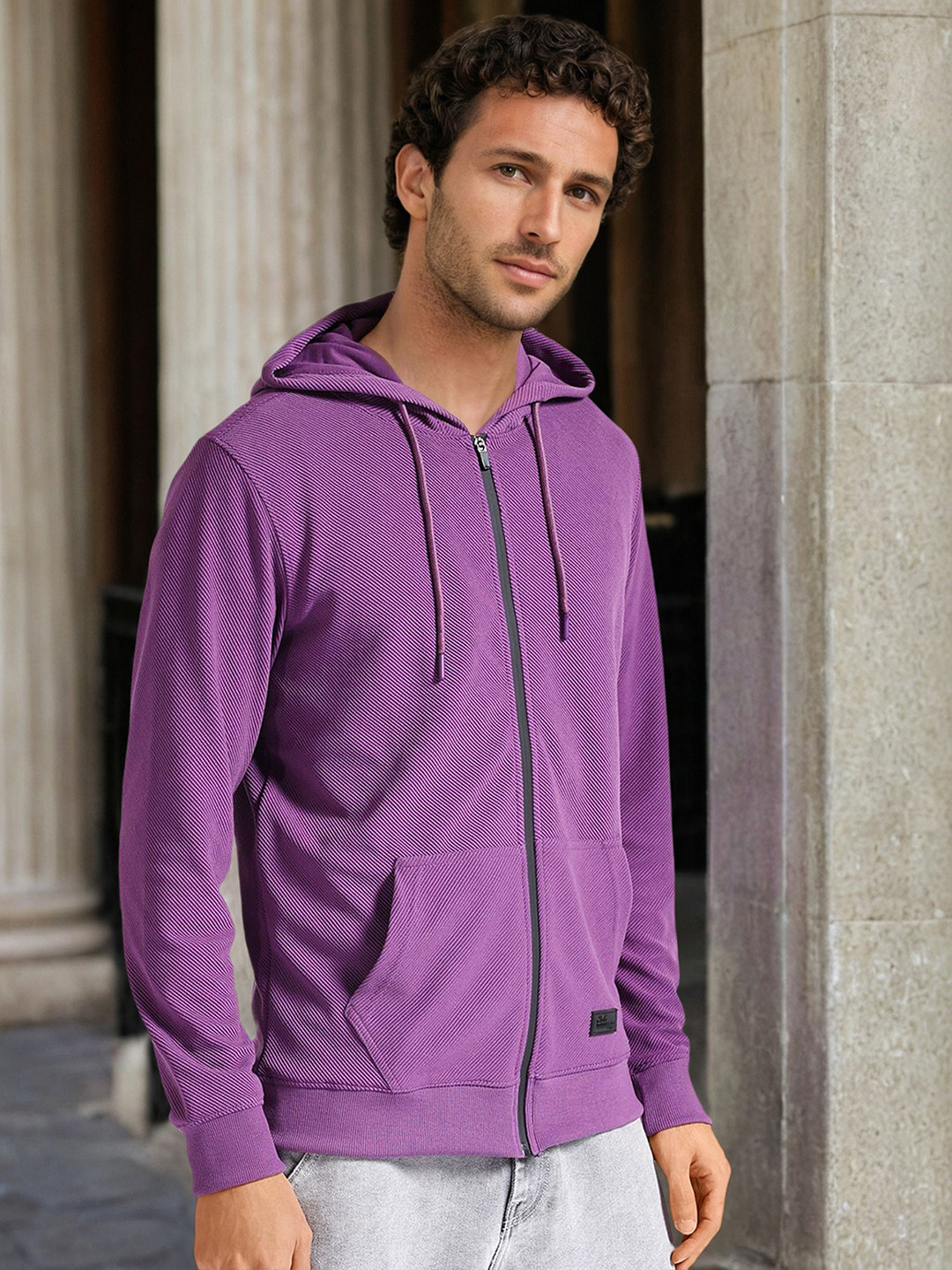 The Indian Garage Co Long Sleeves Hood Zipfront Sweatshirt
