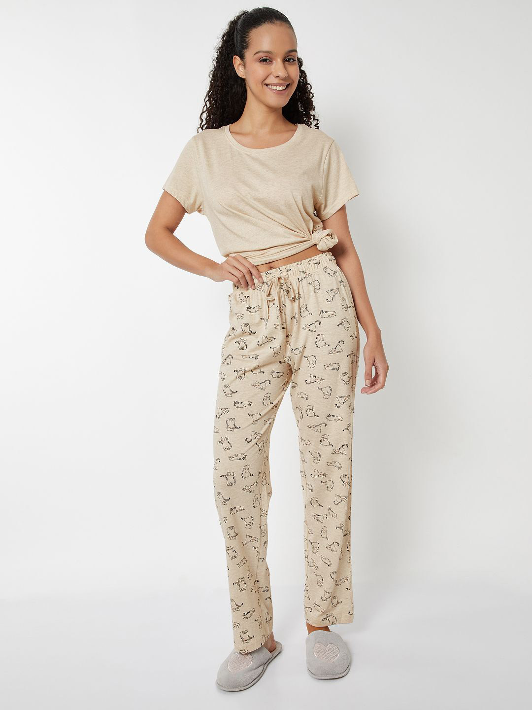 max Women Printed T shirt & Pyjama Night suit